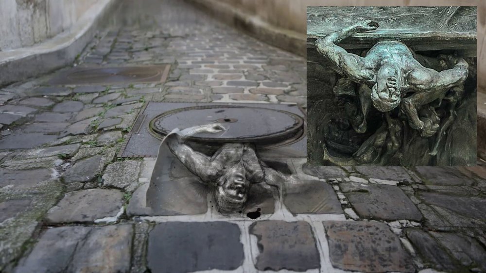 Détail (L'Homme qui tombe) de La Porte de l'Enfer de Rodin (1880-1890)