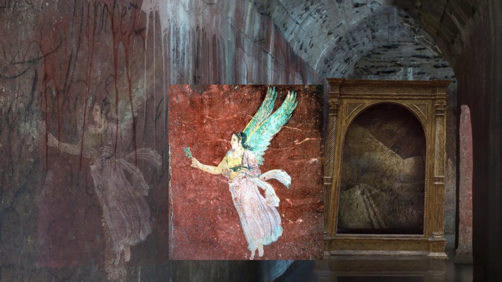 Victoire ailée, fresque de la maison Julius Polybius à Pompéi