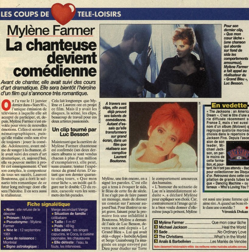 Télé Loisirs 18 janvier 1993