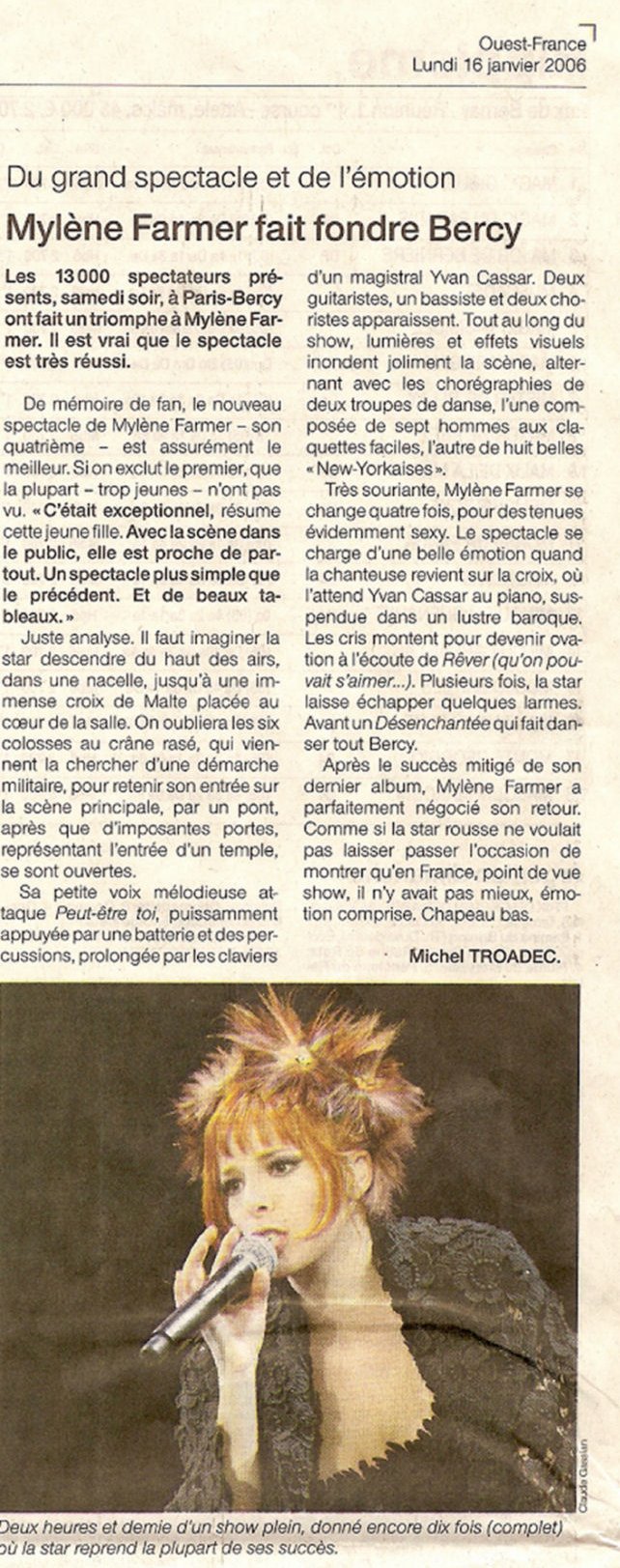Ouest France 16 janvier 2006