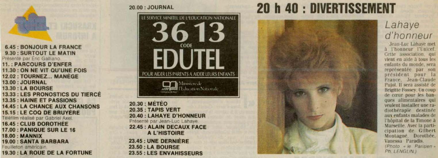 Le Parisien 15 janvier 1988