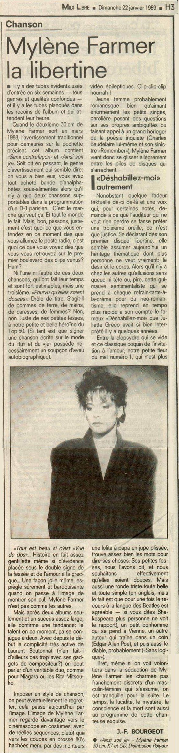 Midi Libre 22 janvier 1989 22 janvier 1989