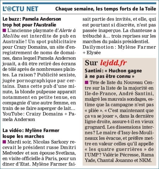 Le Journal Du Dimanche 06 mars 2010