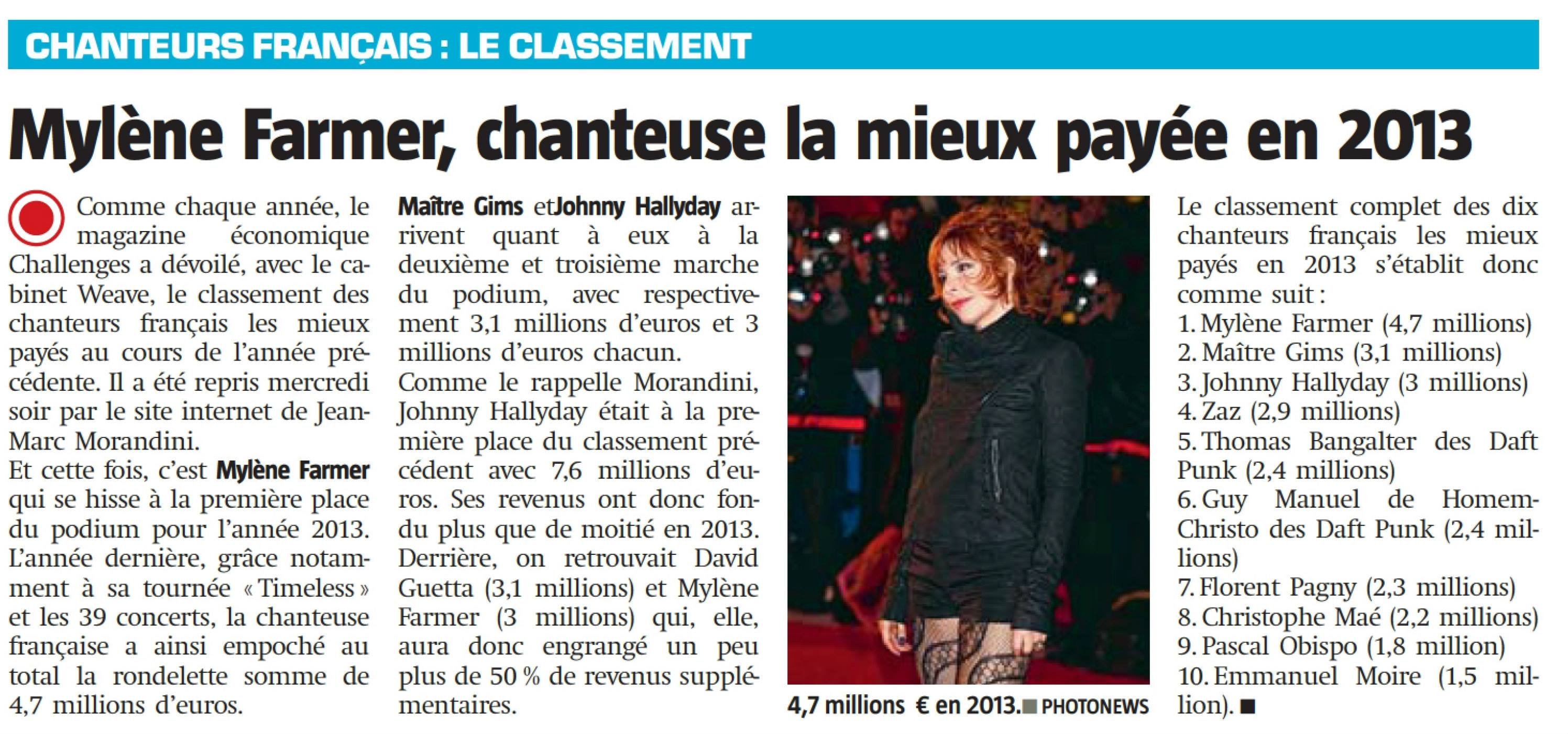 La Nouvelle Gazette De Charleroi (Belgique) 30 janvier 2014